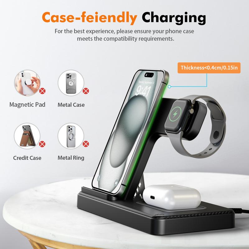 Portable 3-in-1 Wireless Charger