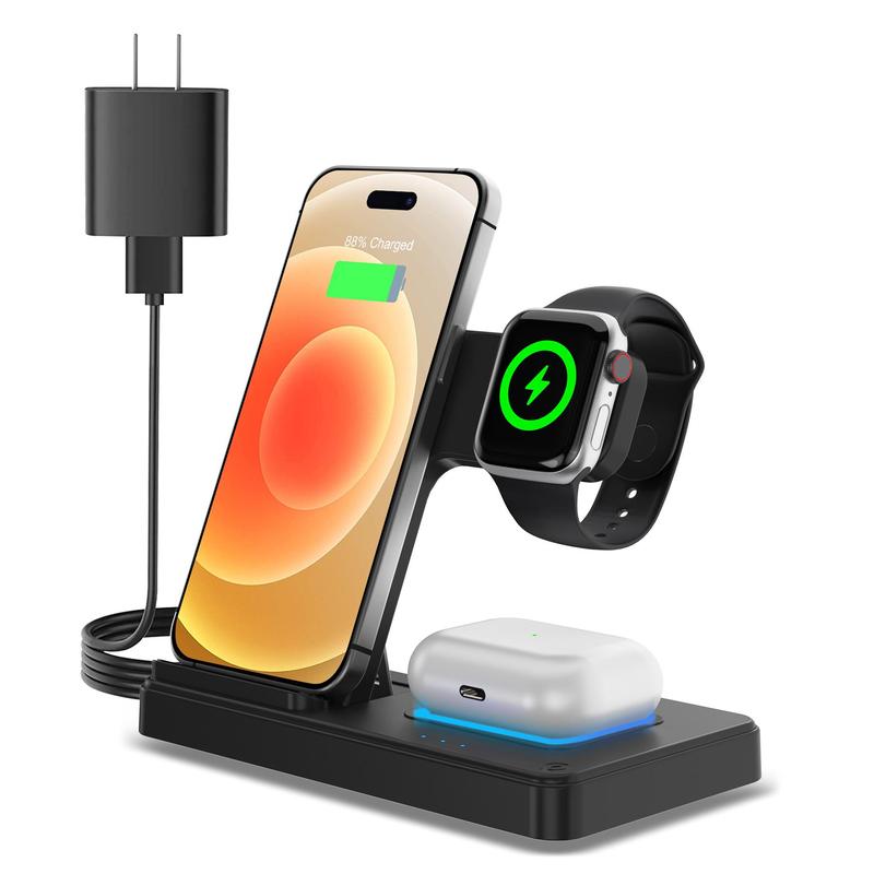 Portable 3-in-1 Wireless Charger