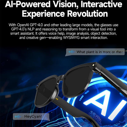 Smart AI camera glasses, equipped with 8-megapixel photochromic lenses, and real-time translation of more than 160 languages.