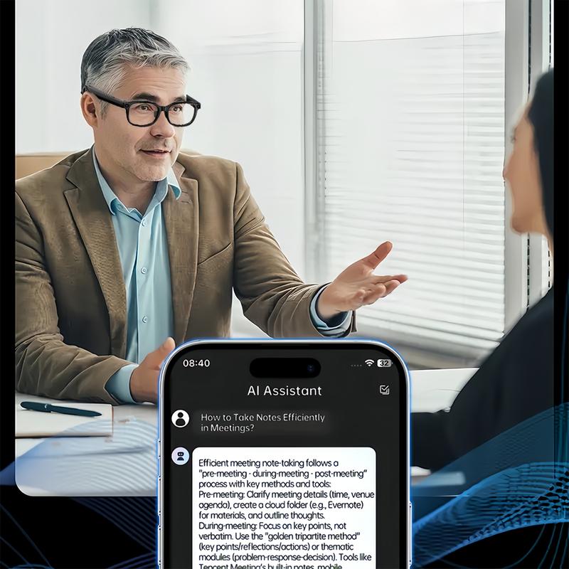 Smart AI camera glasses, equipped with 8-megapixel photochromic lenses, and real-time translation of more than 160 languages.