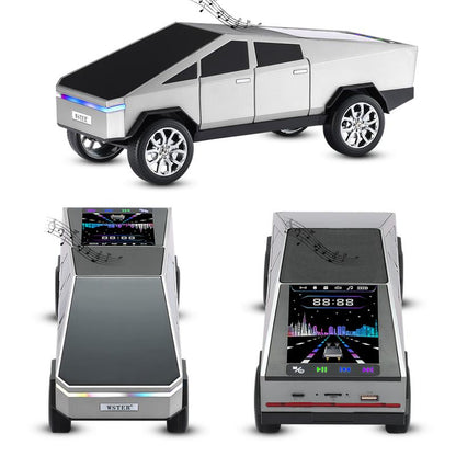 The WSTER WS-580 pickup truck-shaped Bluetooth speaker supports USB, TF card, AUX, FM radio, and TWS pairing.