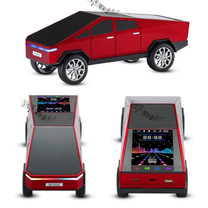The WSTER WS-580 pickup truck-shaped Bluetooth speaker supports USB, TF card, AUX, FM radio, and TWS pairing.