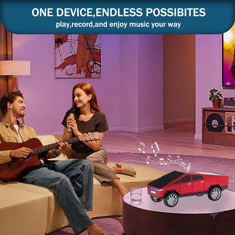 The WSTER WS-580 pickup truck-shaped Bluetooth speaker supports USB, TF card, AUX, FM radio, and TWS pairing.