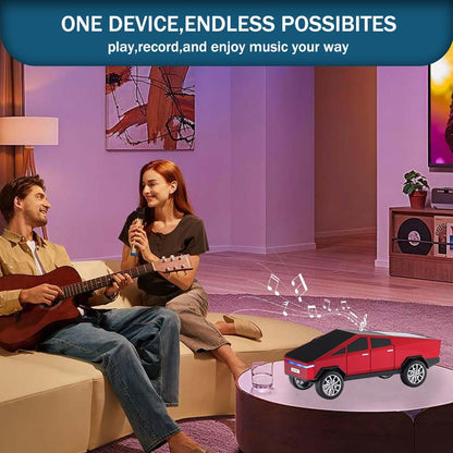 The WSTER WS-580 pickup truck-shaped Bluetooth speaker supports USB, TF card, AUX, FM radio, and TWS pairing.